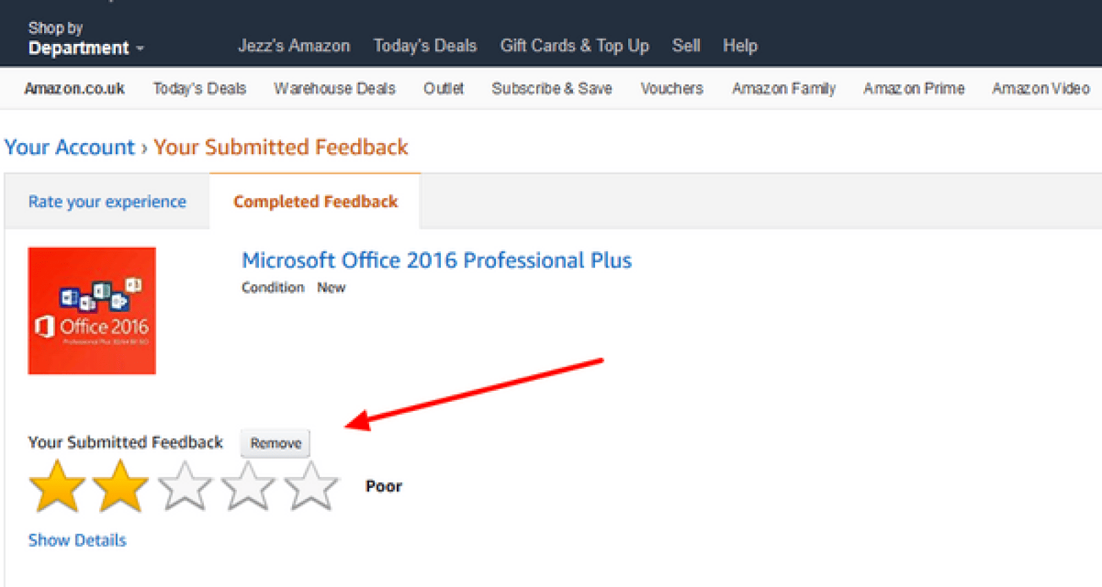 How to Remove Amazon Feedback